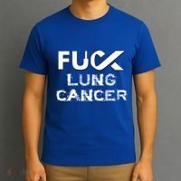 Fuck Lung Cancer Awareness Cool Gift T-Shirt thumb 3
