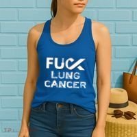 Fuck Lung Cancer Awareness Cool Gift Women's Tank Top thumb 2