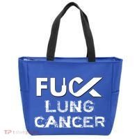 Fuck Lung Cancer Awareness Cool Gift Tote Bag thumb 0