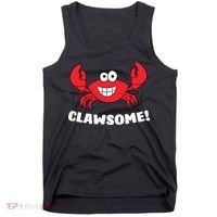 Funny Lobster Clawsome Sea Crab Cartoon Lobster Tank Top thumb 0