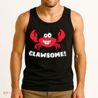 Funny Lobster Clawsome Sea Crab Cartoon Lobster Tank Top thumb 3