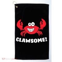 Funny Lobster Clawsome Sea Crab Cartoon Lobster Golf Towel thumb 0