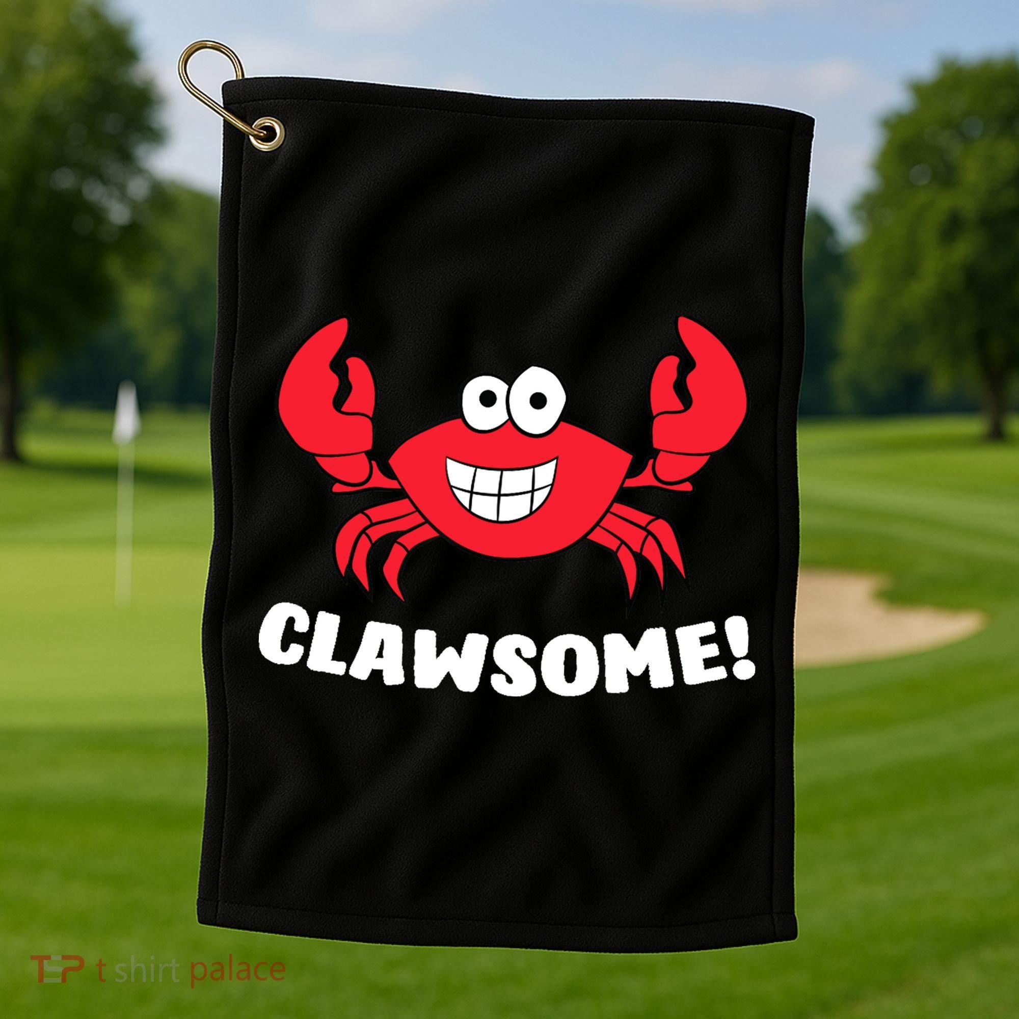 Funny Lobster Clawsome Sea Crab Cartoon Lobster Golf Towel