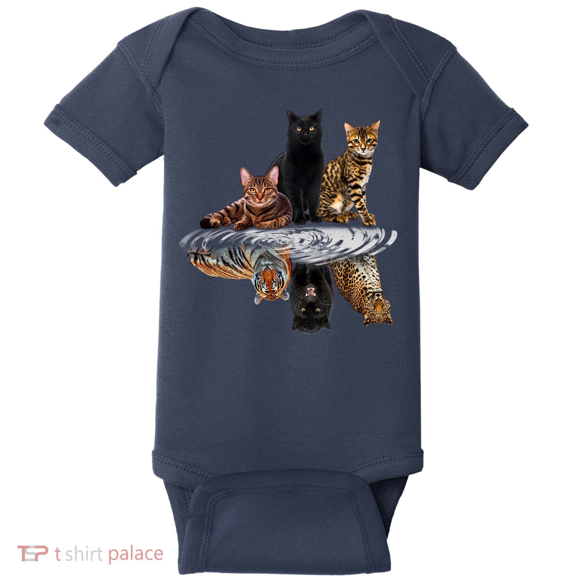 Funny Little Cats Big Cats Baby Bodysuit