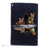 Funny Little Cats Big Cats Golf Towel thumb 0