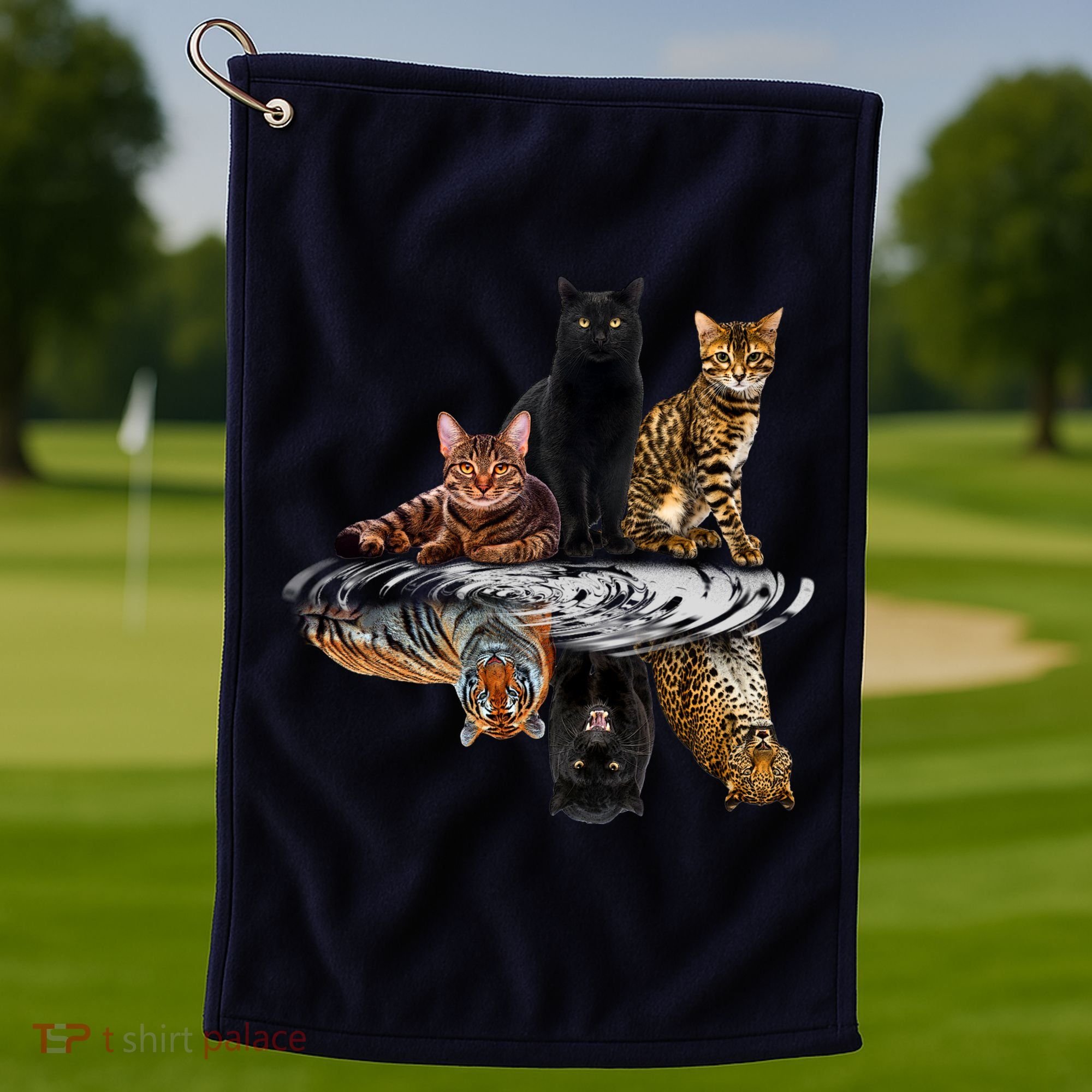 Funny Little Cats Big Cats Golf Towel