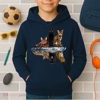 Funny Little Cats Big Cats Kids Hoodie thumb 2