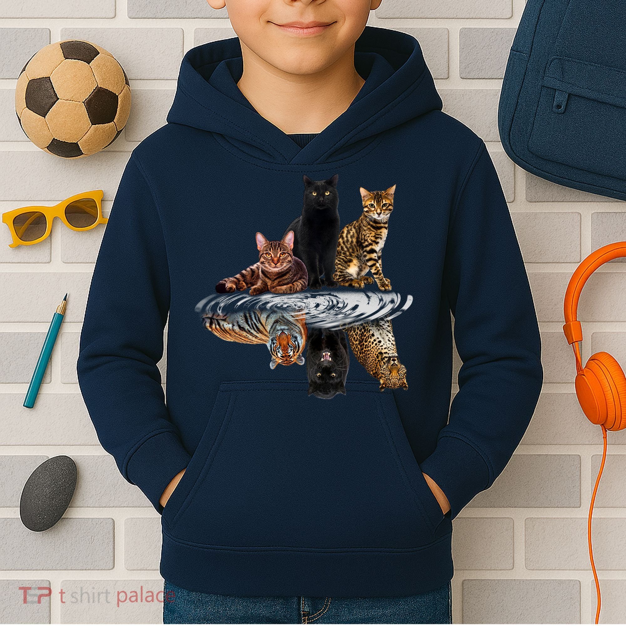 Funny Little Cats Big Cats Kids Hoodie