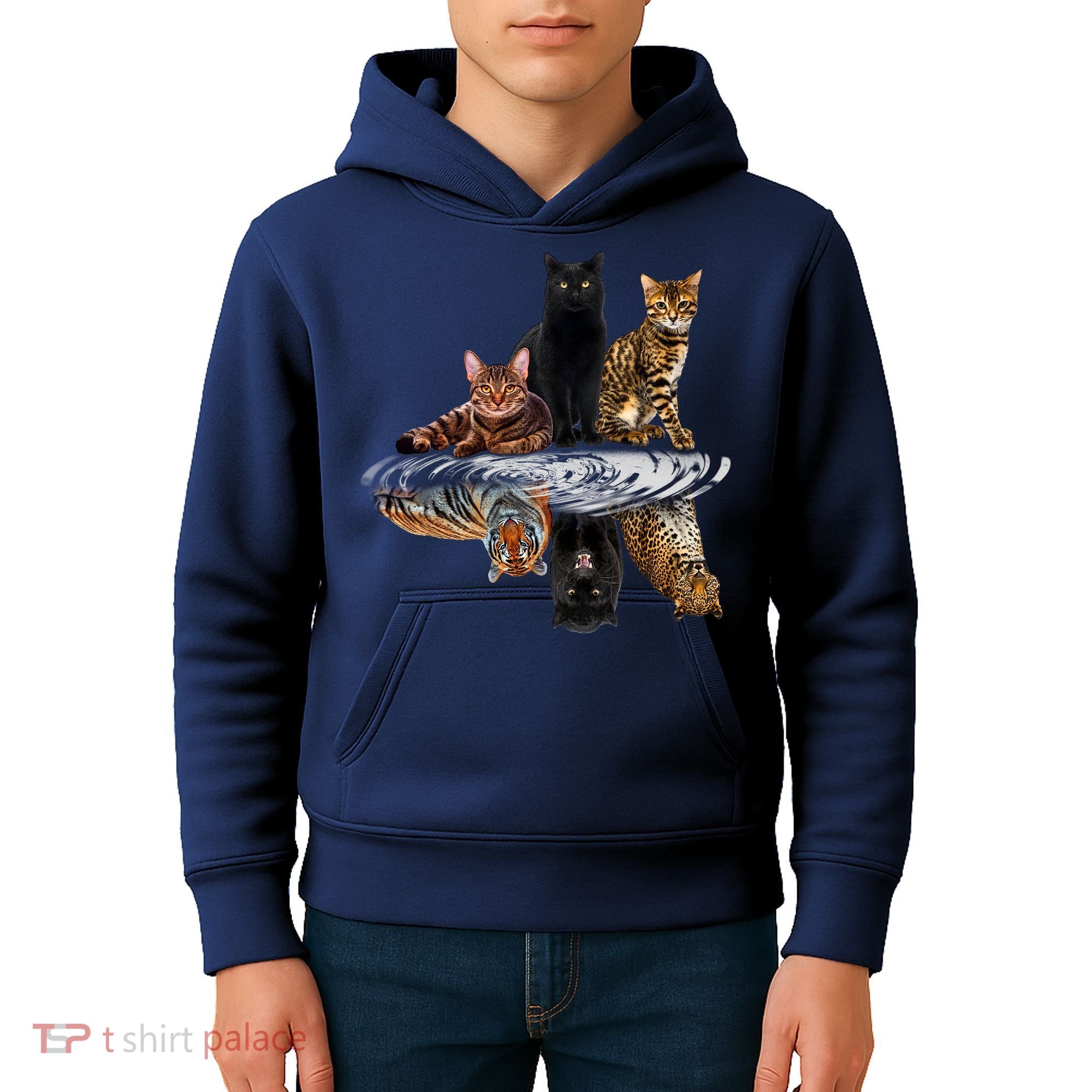 Funny Little Cats Big Cats Kids Hoodie