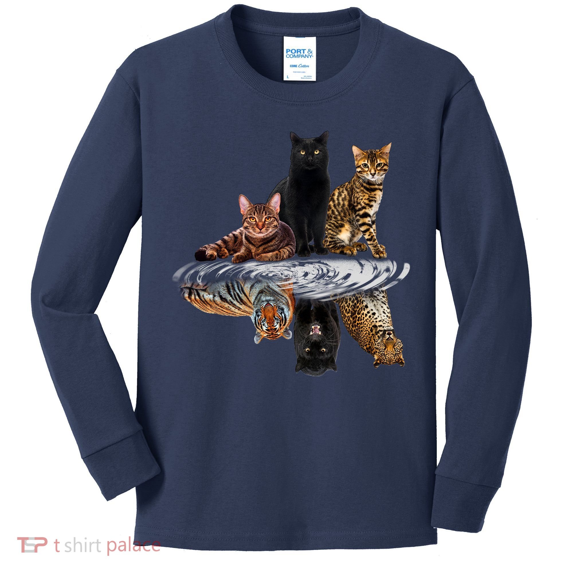 Funny Little Cats Big Cats Kids Long Sleeve Shirt