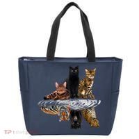 Funny Little Cats Big Cats Tote Bag thumb 0