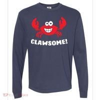 Funny Lobster Clawsome Sea Crab Cartoon Lobster Comfort Colors Heavyweight Long Sleeve T-Shirt thumb 0