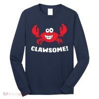 Funny Lobster Clawsome Sea Crab Cartoon Lobster Long Sleeve Shirt thumb 0