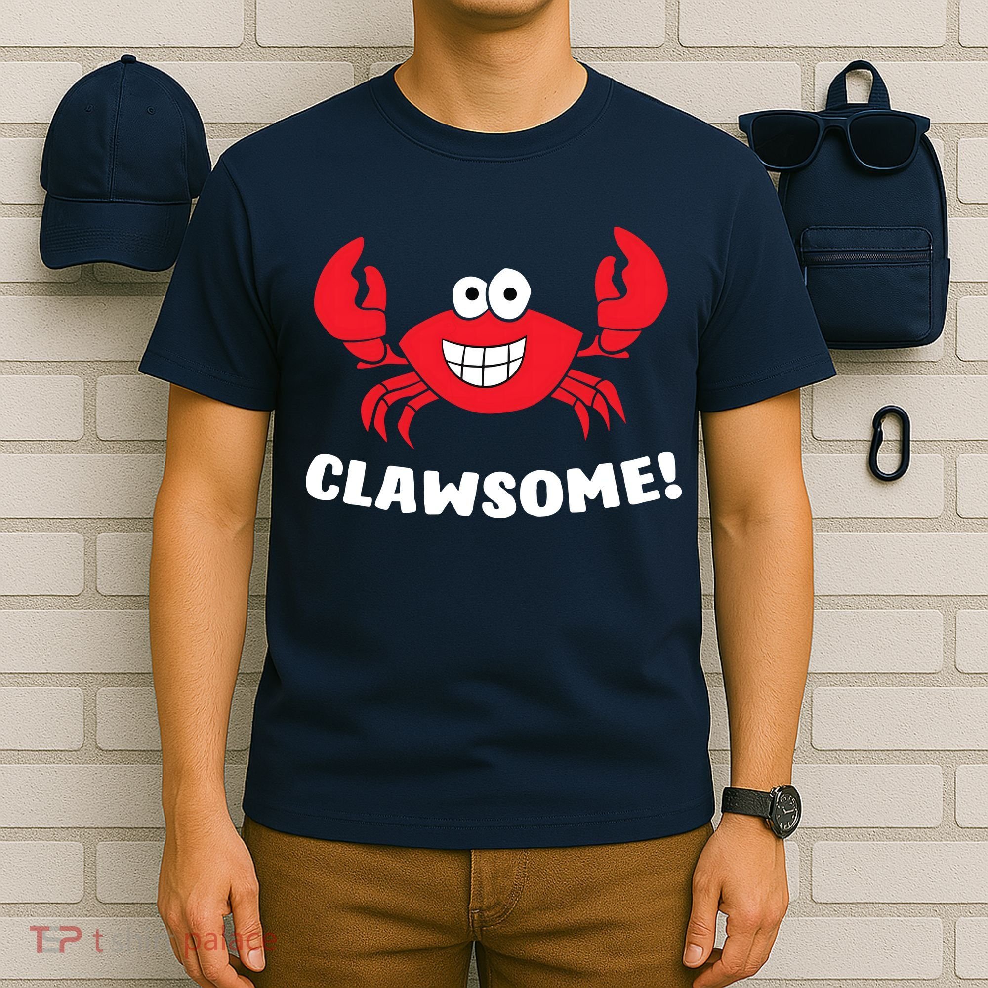 Funny Lobster Clawsome Sea Crab Cartoon Lobster T-Shirt