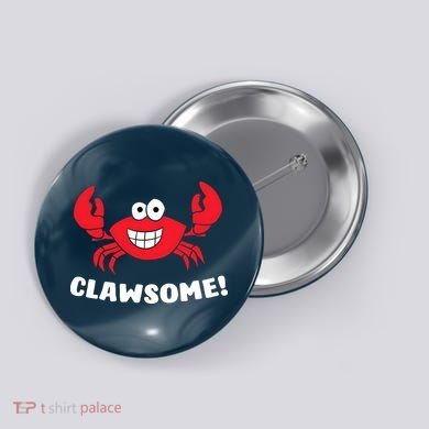 Funny Lobster Clawsome Sea Crab Cartoon Lobster Button