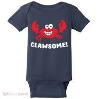 Funny Lobster Clawsome Sea Crab Cartoon Lobster Baby Bodysuit thumb 0