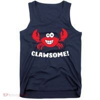 Funny Lobster Clawsome Sea Crab Cartoon Lobster Tank Top thumb 0