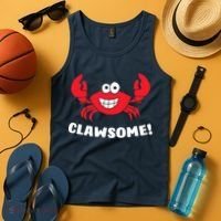 Funny Lobster Clawsome Sea Crab Cartoon Lobster Tank Top thumb 4