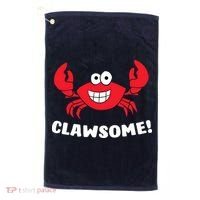 Funny Lobster Clawsome Sea Crab Cartoon Lobster Golf Towel thumb 0