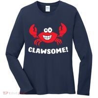 Funny Lobster Clawsome Sea Crab Cartoon Lobster Women's Long Sleeve Shirt thumb 0