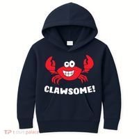 Funny Lobster Clawsome Sea Crab Cartoon Lobster Kids Hoodie thumb 0