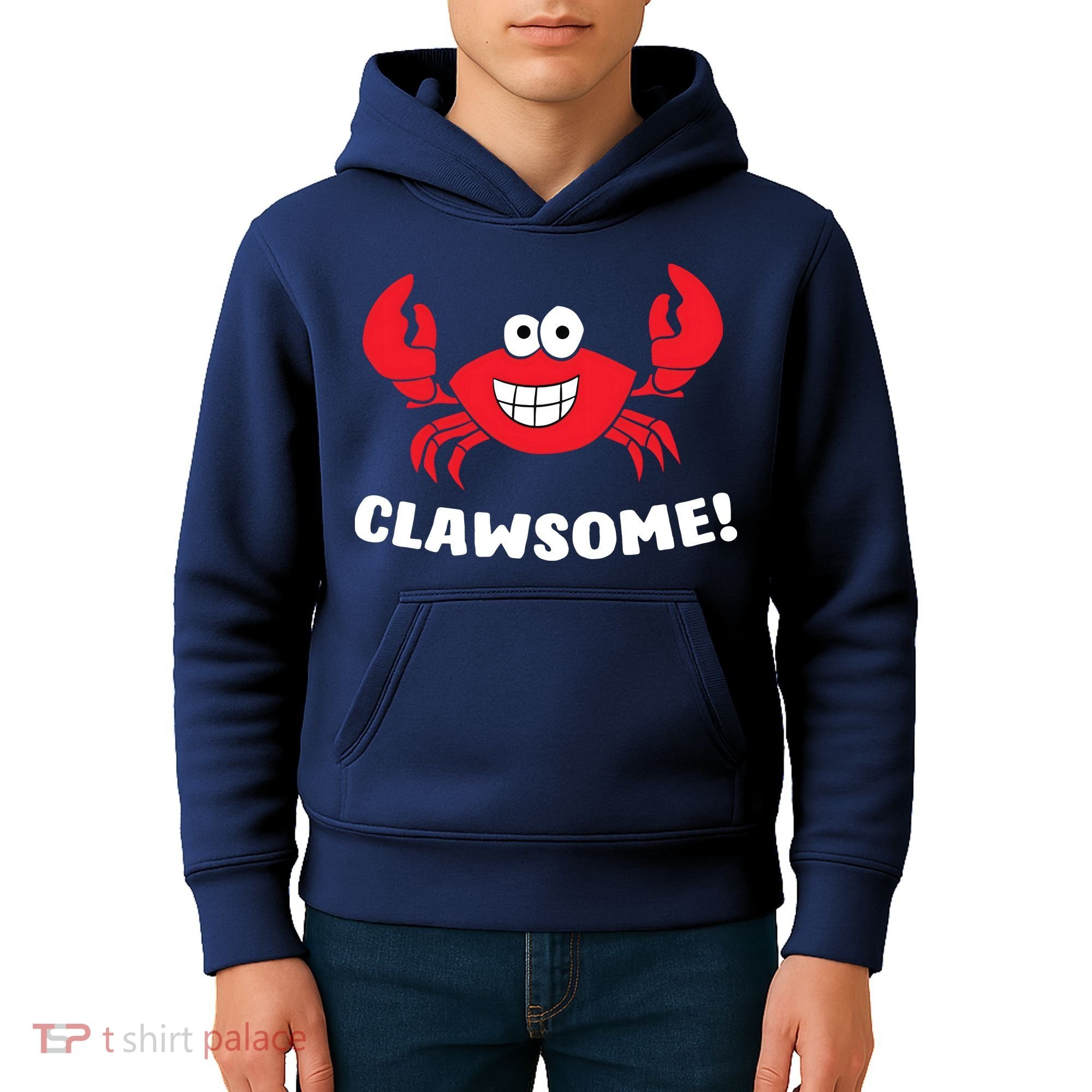 Funny Lobster Clawsome Sea Crab Cartoon Lobster Kids Hoodie