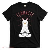 Funny Llama Do Yoga Llamaste Namaste Funny Yoga Meditation T-Shirt thumb 0