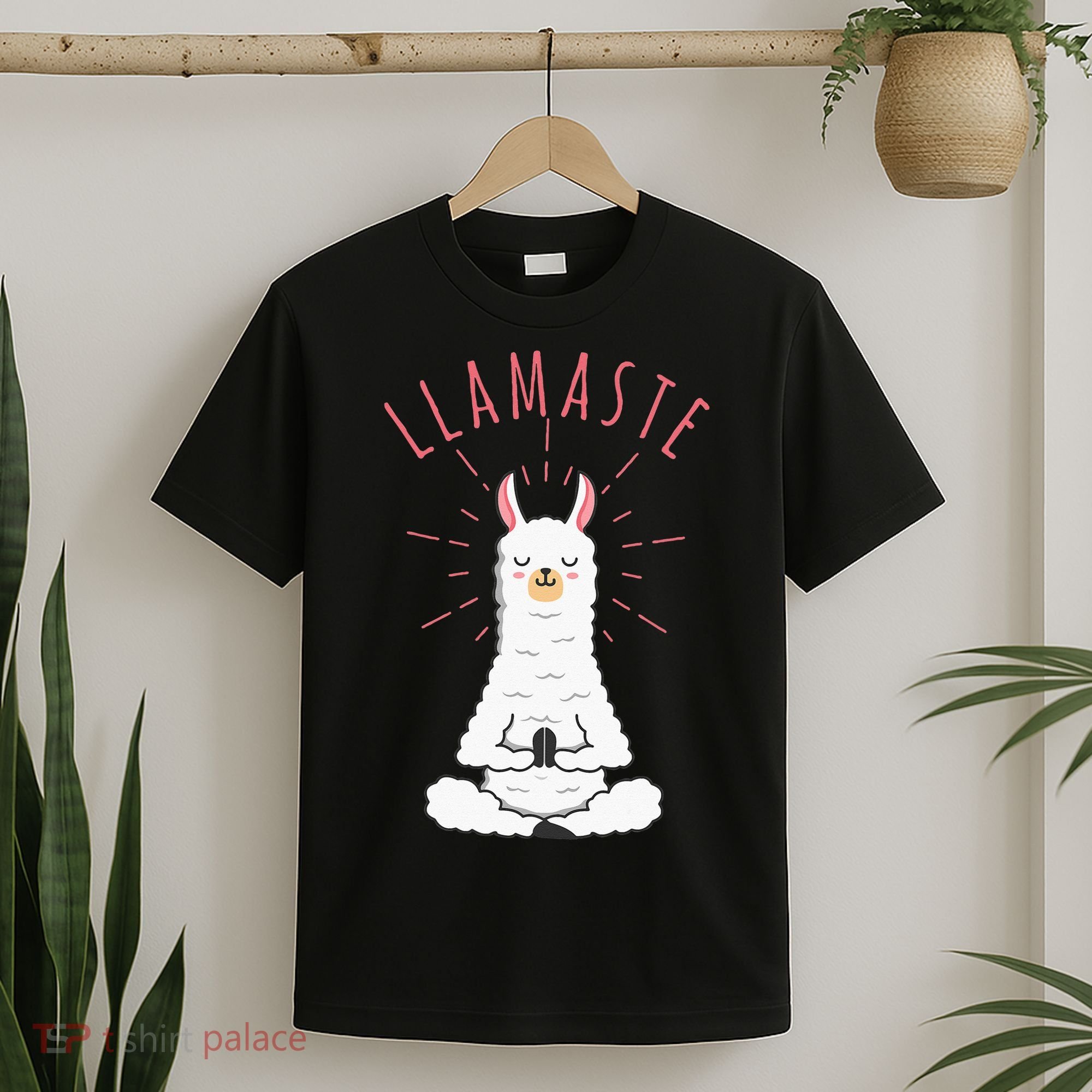 Funny Llama Do Yoga Llamaste Namaste Funny Yoga Meditation T-Shirt