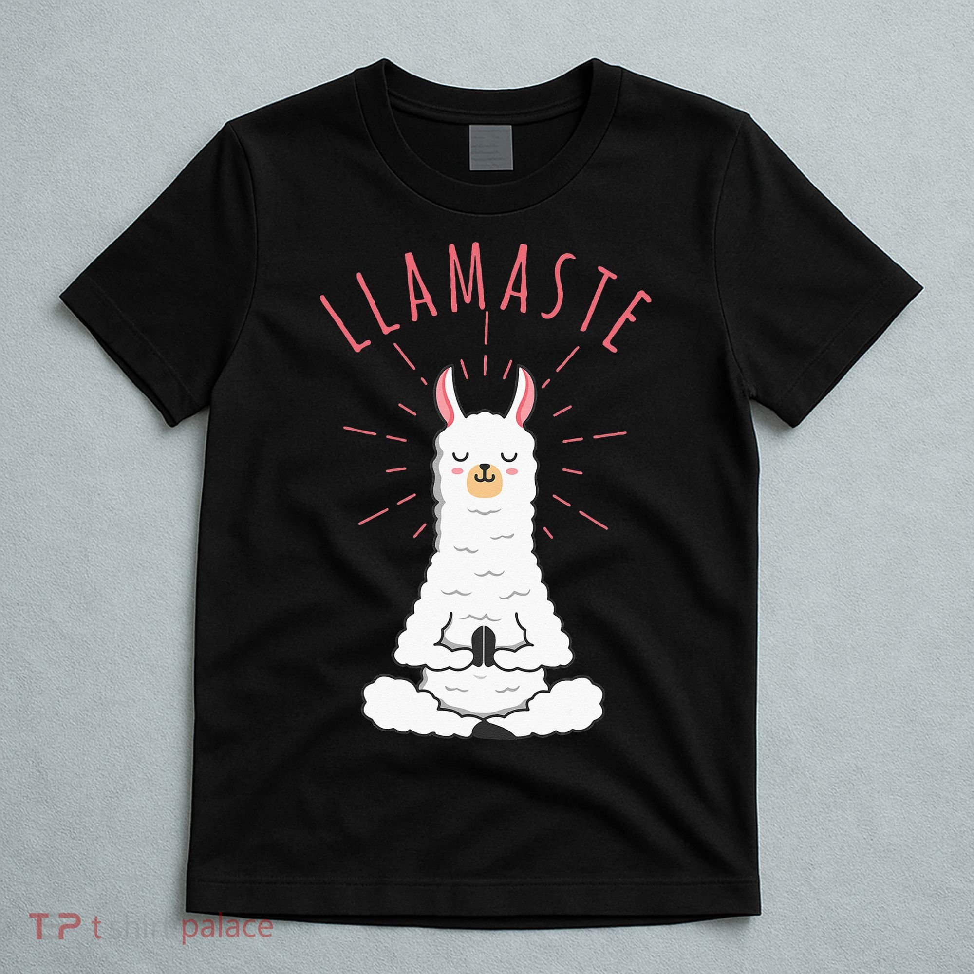 Funny Llama Do Yoga Llamaste Namaste Funny Yoga Meditation T-Shirt