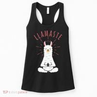 Funny Llama Do Yoga Llamaste Namaste Funny Yoga Meditation Women's Tank Top thumb 0