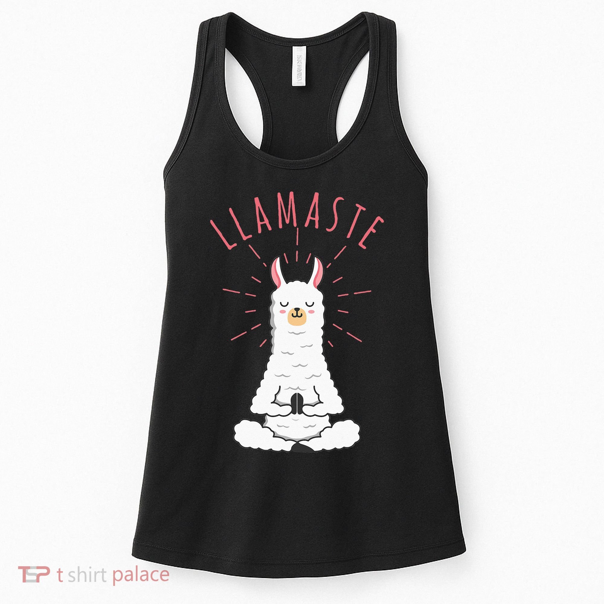 Funny Llama Do Yoga Llamaste Namaste Funny Yoga Meditation Women's Tank Top