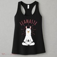 Funny Llama Do Yoga Llamaste Namaste Funny Yoga Meditation Women's Tank Top thumb 3