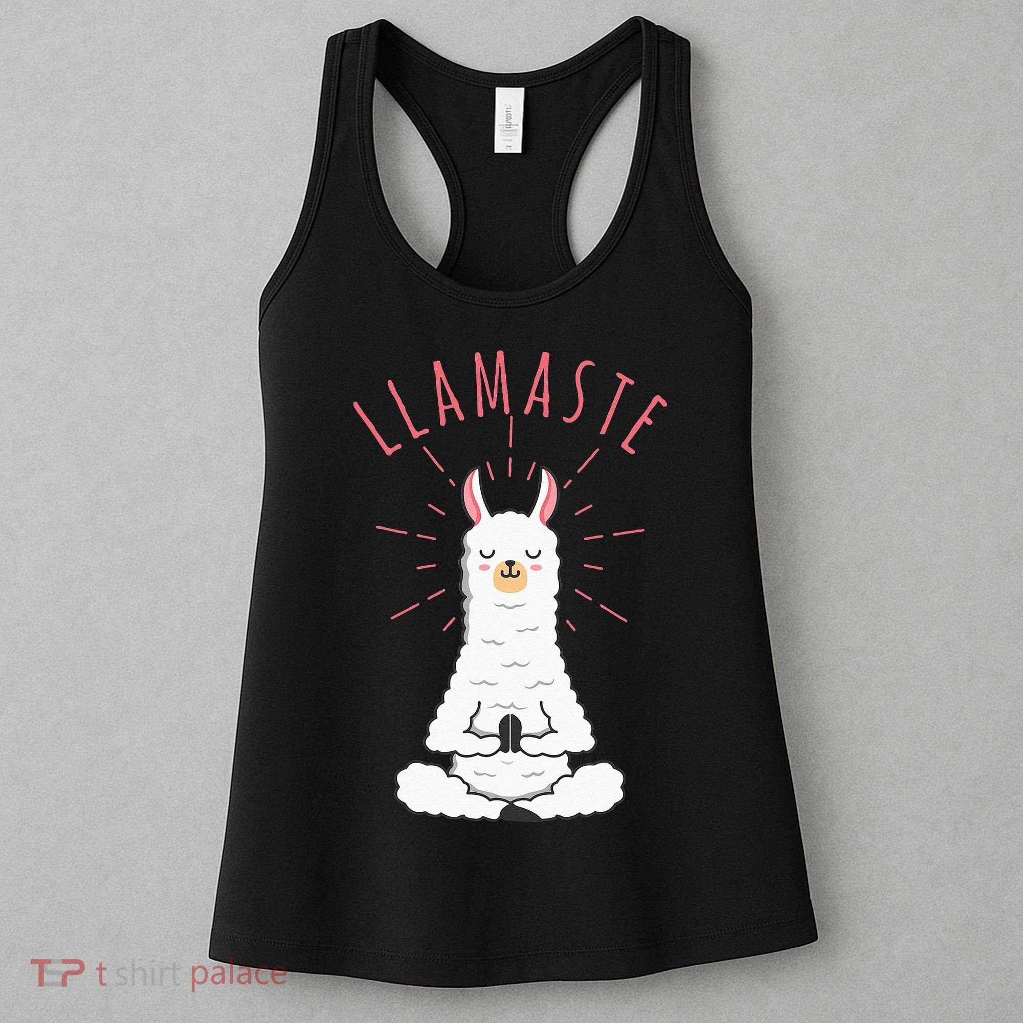 Funny Llama Do Yoga Llamaste Namaste Funny Yoga Meditation Women's Tank Top