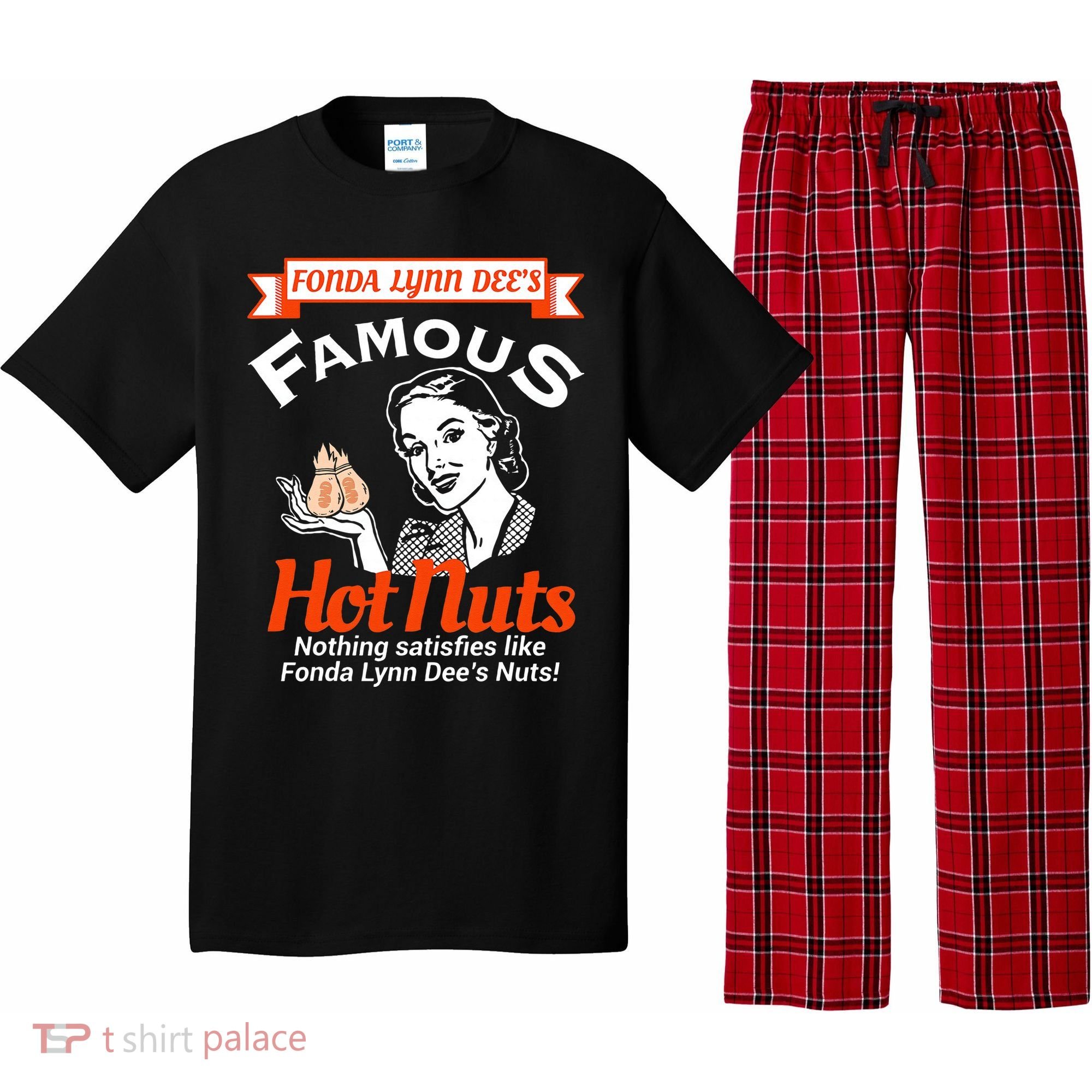 Fonda Lynn Dees Nuts Satisfies Funny Adult Humor Short Sleeve Pajama Set