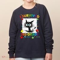 Funny Last Day Of Third 3rd Grade I Survived Third 3rd Grade Women's Sweatshirt thumb 0