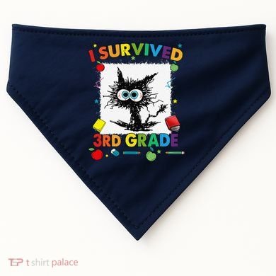 Funny Last Day Of Third 3rd Grade I Survived Third 3rd Grade USA-Made Doggie Bandana