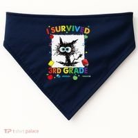 Funny Last Day Of Third 3rd Grade I Survived Third 3rd Grade USA-Made Doggie Bandana thumb 0