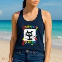 Funny Last Day Of Third 3rd Grade I Survived Third 3rd Grade Women's Tank Top thumb 2