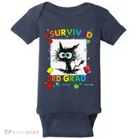 Funny Last Day Of Third 3rd Grade I Survived Third 3rd Grade Baby Bodysuit thumb 0