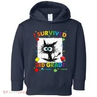 Funny Last Day Of Third 3rd Grade I Survived Third 3rd Grade Toddler Hoodie thumb 0