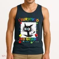 Funny Last Day Of Third 3rd Grade I Survived Third 3rd Grade Tank Top thumb 3