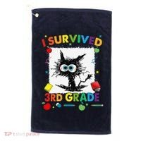 Funny Last Day Of Third 3rd Grade I Survived Third 3rd Grade Golf Towel thumb 0