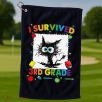 Funny Last Day Of Third 3rd Grade I Survived Third 3rd Grade Golf Towel thumb 1