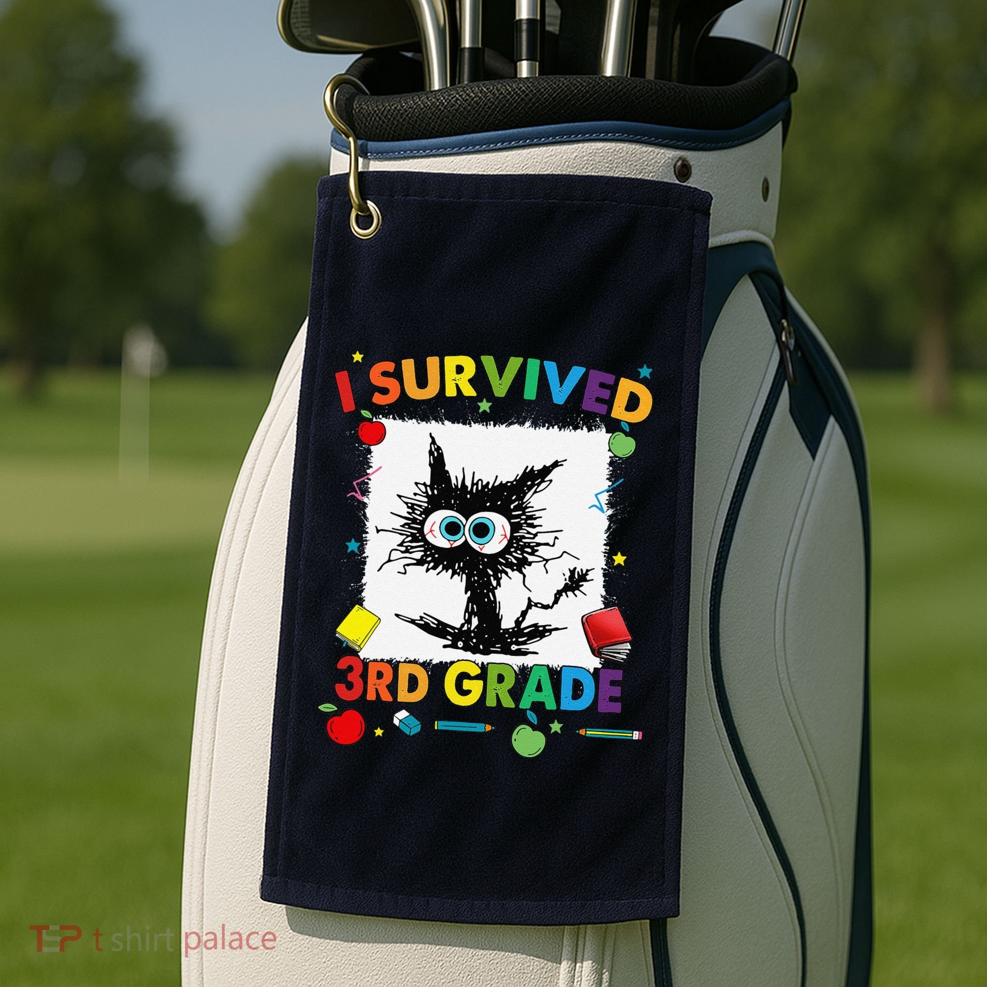 Funny Last Day Of Third 3rd Grade I Survived Third 3rd Grade Golf Towel