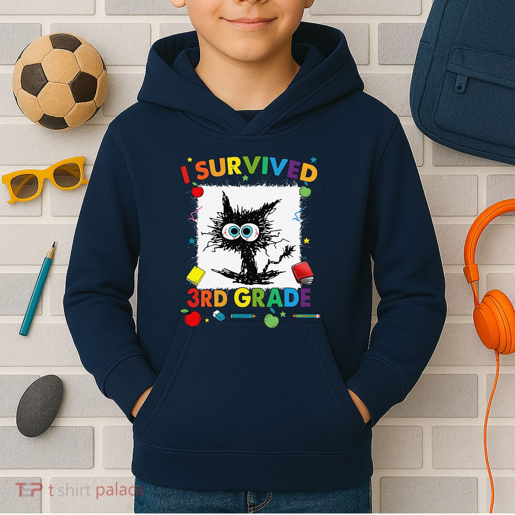 Funny Last Day Of Third 3rd Grade I Survived Third 3rd Grade Kids Hoodie