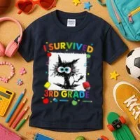 Funny Last Day Of Third 3rd Grade I Survived Third 3rd Grade Kids T-Shirt thumb 3