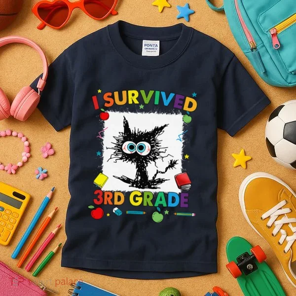 Funny Last Day Of Third 3rd Grade I Survived Third 3rd Grade Kids T-Shirt
