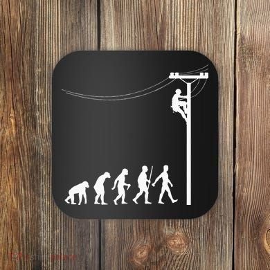 Funny Lineman Designs For Men Women Electrician Engineers Coaster