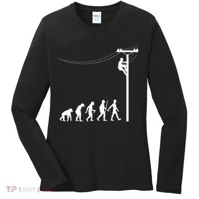 Funny Lineman Designs For Men Women Electrician Engineers Women's Long Sleeve Shirt