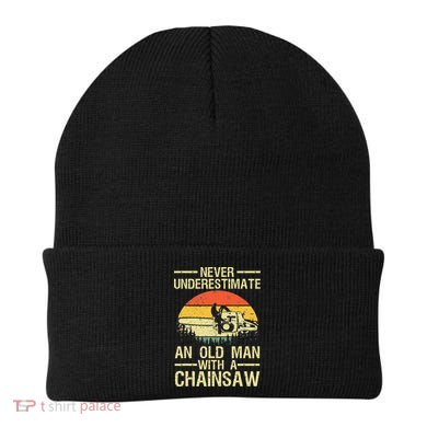 Funny Lumberjack Design For Men Dad Logger Arborist Chainsaw Beanie